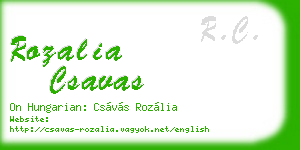 rozalia csavas business card